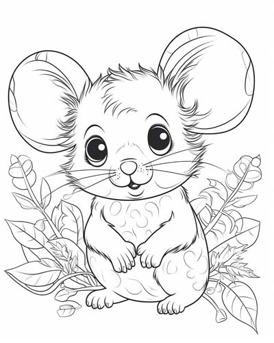 mouse coloring page