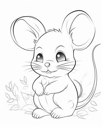 mouse coloring page