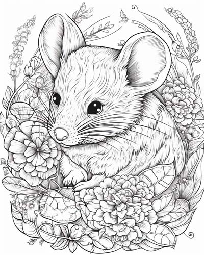 mouse adult coloring page