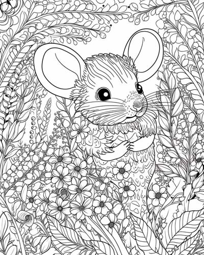 mouse adult coloring page