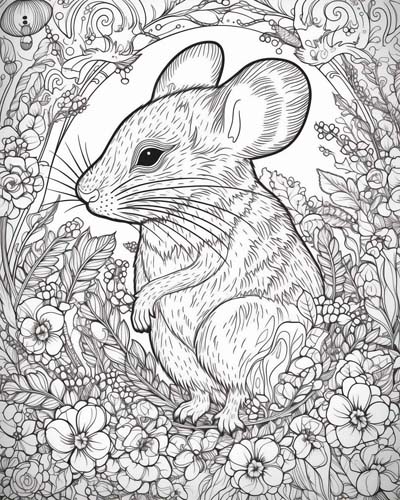 mouse adult coloring page