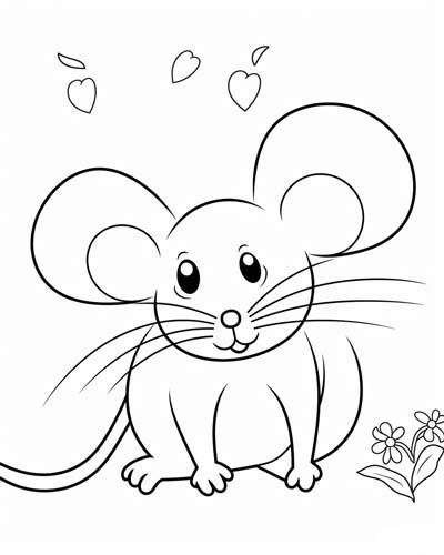 mouse coloring page