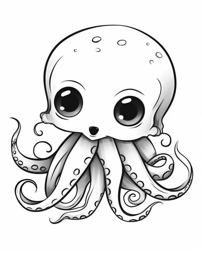 baby octopus coloring page