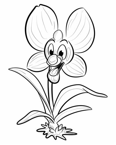 orchid coloring page