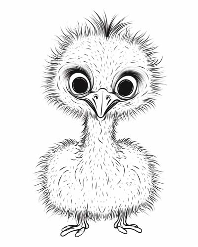 baby ostrich coloring page