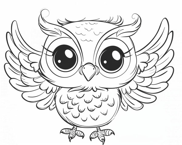 world animal day coloring page of a owl