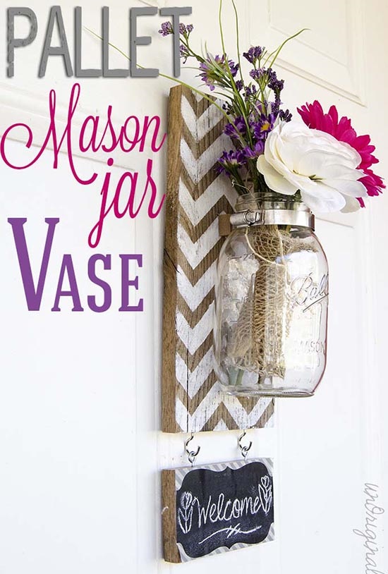 pallet-mason-jar-vase