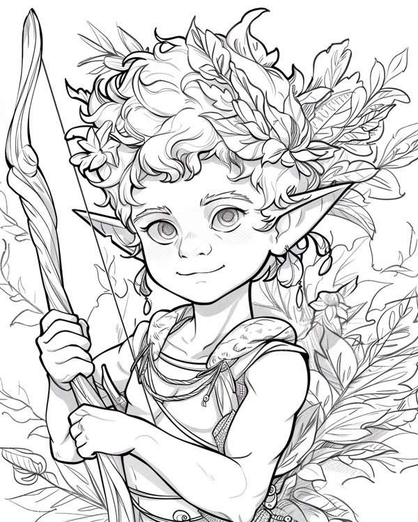 Pan, Greek god of the wild, coloring page