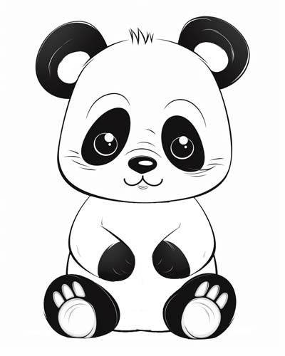 baby panda coloring page