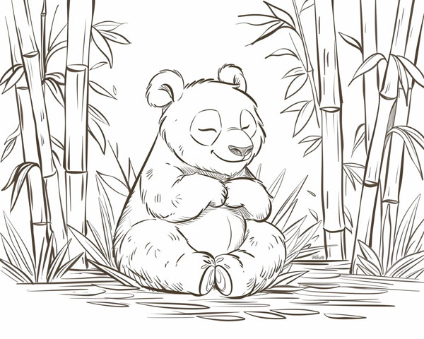 world animal day coloring page of a panda