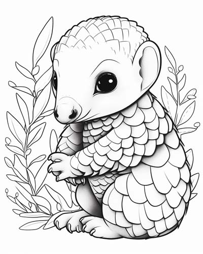 baby pangolin coloring page