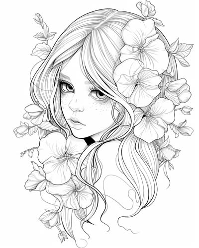 pansy bride coloring page