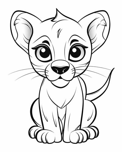 baby panther coloring page