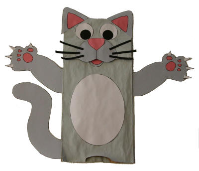 cat paper bag puppet