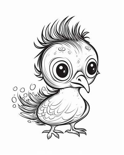 baby peacock coloring page