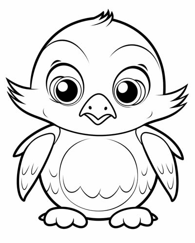 baby penguin coloring page