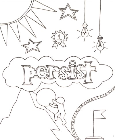 persist word art coloring page