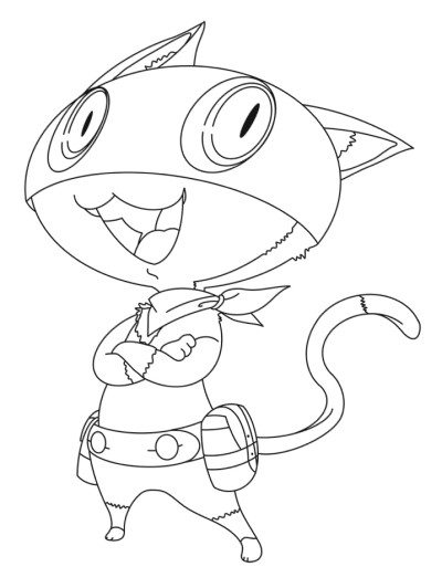 coloring page of Morgana from Persona 5