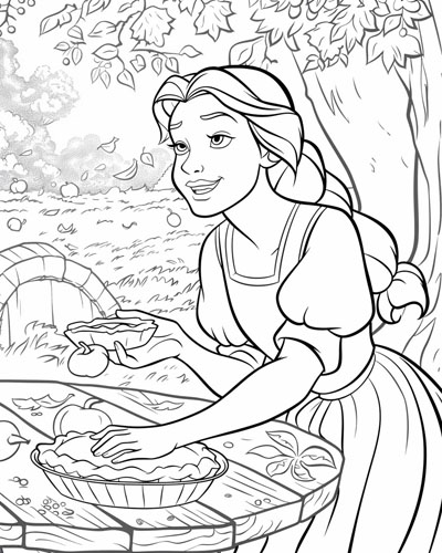 coloring page of a baking contest