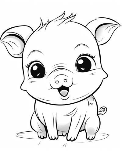 baby pig coloring page