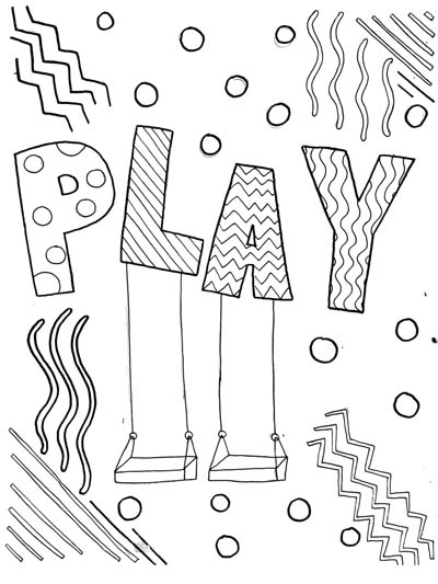 play word art coloring page