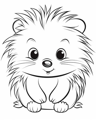 baby porcupine coloring page