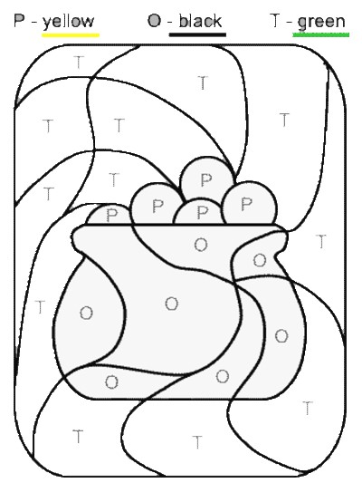 Pot of gold color by letters worksheet