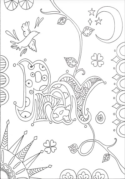 pray word art coloring page