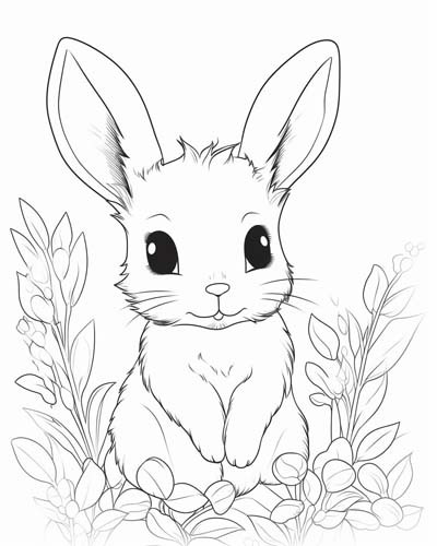 baby rabbit coloring page