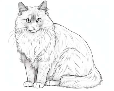 Realistic cat coloring pages