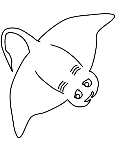 ocean animals - sting ray coloring page