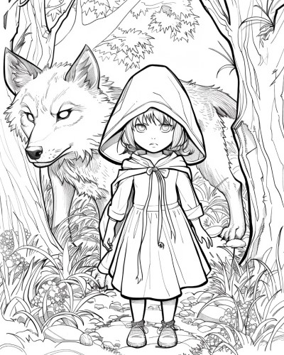 red ridinghood coloring page