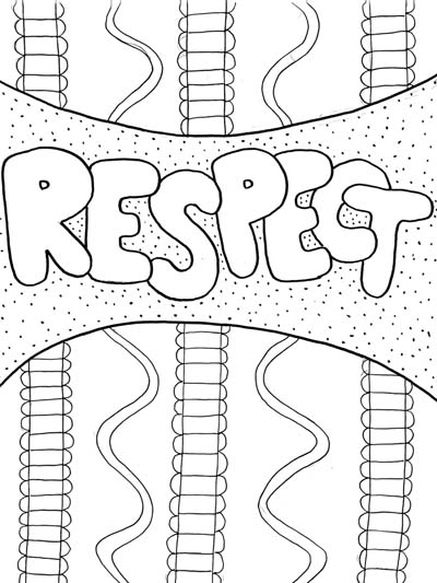 respect word art coloring page