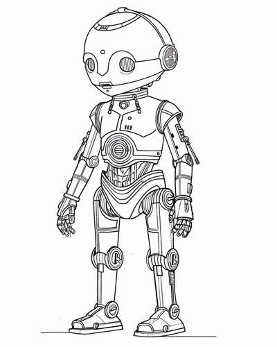 robot coloring page