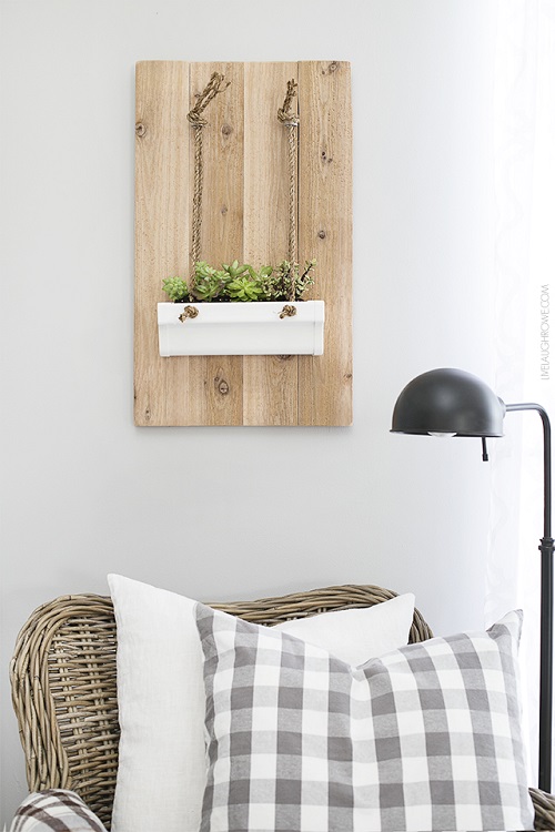 Rustic Hanging Gutter Planter