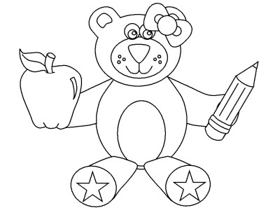 School Bear coloring page