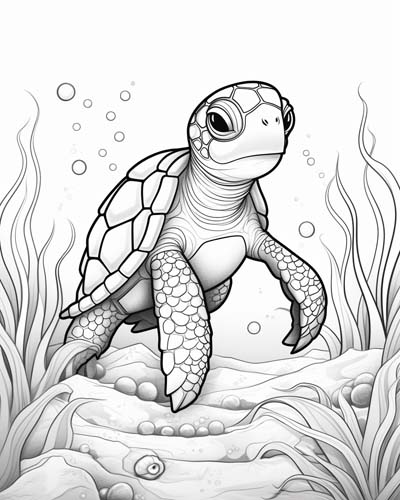 sea turtle coloring page