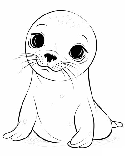 baby seal coloring page