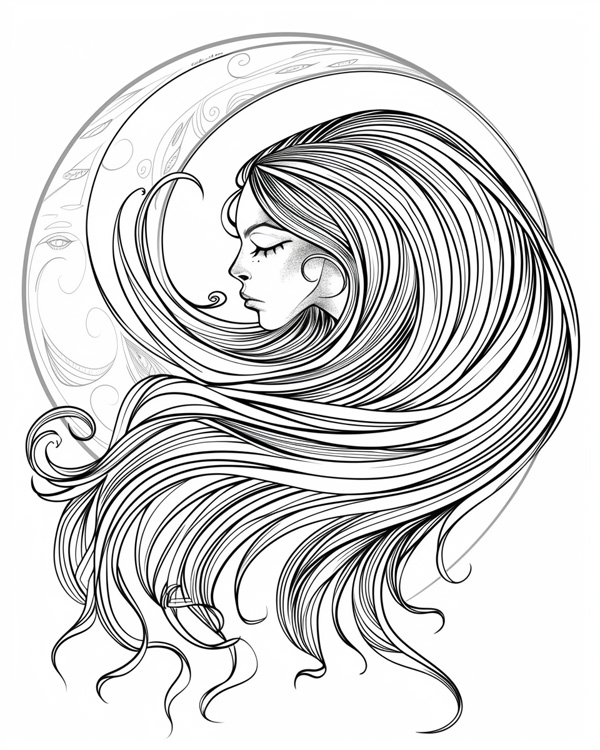 Selene coloring page