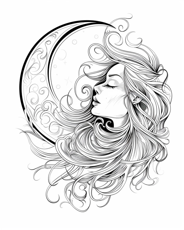 Selene coloring page