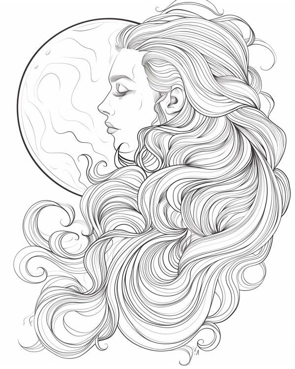 Selene coloring page