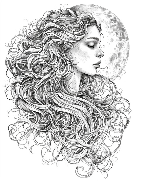 Selene coloring page