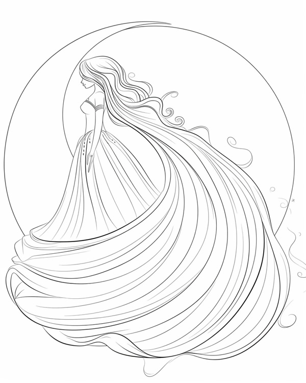 Selene coloring page