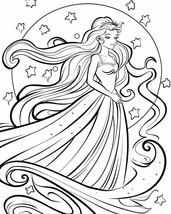 Selene coloring page