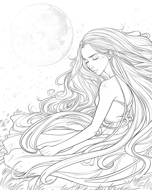 Selene coloring page