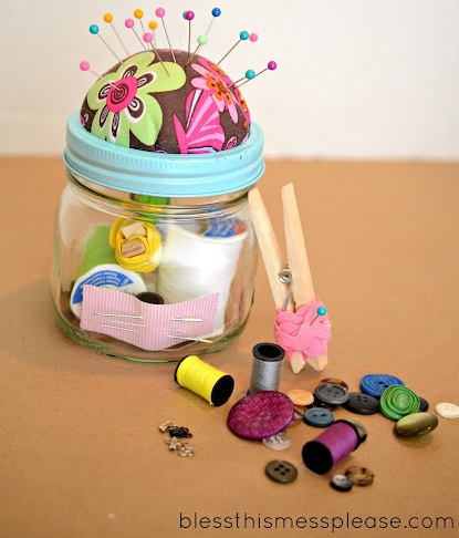 Sewing Kit Gift in a Jar