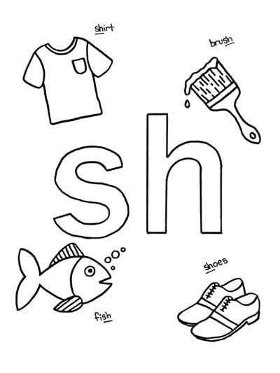 What contains sh coloring page