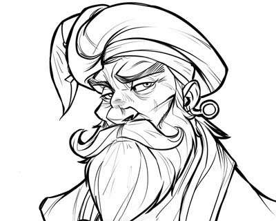 coloring page of Sinbad the sailor