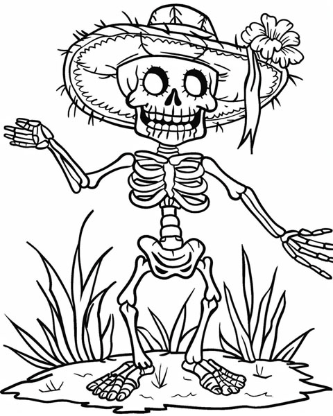 skeleton coloring page