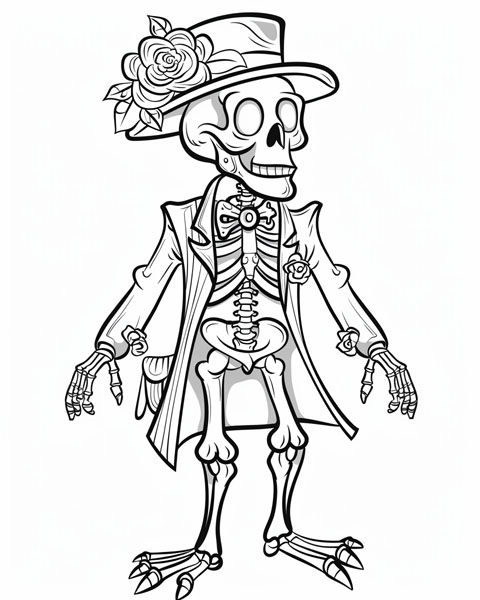 skeleton coloring page